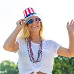 4th of July Necklace Accessories, 12PCS Veterans Day Beads Necklaces Bulk, Independence Day Red Blue White Stars USA Flags Necklace, Veterans Day Patriotic Bulk for Parade Party Favors Decorations