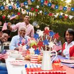 Vicenpal 24 Pcs Patriotic Glitter Wooden Star Picks Memorial Day Decorations 4th of July Double Sided Picks Red White Blue Decorative Vase Filler for Independence Day Home tabletop centerpieces