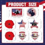 Soaoo 8 Pcs Veterans Day Yard Signs Decorations with 16 Pcs Stakes Weatherproof Patriotic Signs Decorations Thank You Veterans Day Military Party Supplies Garden Yard Lawn Outdoor Decor