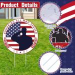 Soaoo 8 Pcs Veterans Day Yard Signs Decorations with 16 Pcs Stakes Weatherproof Patriotic Signs Decorations Thank You Veterans Day Military Party Supplies Garden Yard Lawn Outdoor Decor