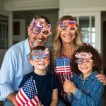 CURASA 9PCS American Flag Glasses 4th Of July Paper Glasses Patriotic Party Decorations Red White Blue Eyewear Memorial Day Sunglasses Independence Day Outfits Photo Booth Props Favor Gifts For Adults