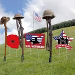 Soaoo 8 Pcs Veterans Day Yard Signs Decorations with 16 Pcs Stakes Weatherproof Patriotic Signs Decorations Thank You Veterans Day Military Party Supplies Garden Yard Lawn Outdoor Decor