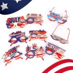 CURASA 9PCS American Flag Glasses 4th Of July Paper Glasses Patriotic Party Decorations Red White Blue Eyewear Memorial Day Sunglasses Independence Day Outfits Photo Booth Props Favor Gifts For Adults