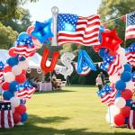 23 Pcs 4th of July Balloons, Independence Day Decorations Balloons, USA Aluminum Foil Balloon,18 Inch Red Blue Star Balloon for Labor Day Memorial Day Party Decoration Supplies (USA Letter and Star)