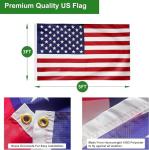 Flag Pole for Outside House, 16 FT Heavy Duty 45K PSI & 95 HBW Hard Aerospace Aluminum Flagpole Kit, Unbending Outdoor In-Ground Flag Poles with 3x5 American Flag for Yard, Residential or Commercial
