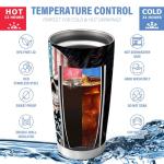 Equoza Patriotic American Flag Tumbler,20oz Insulated Stainless Steel Travel Coffee Mug with Lid,Skull Tumbler Gifts for Men