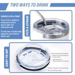 Equoza Patriotic American Flag Tumbler,20oz Insulated Stainless Steel Travel Coffee Mug with Lid,Skull Tumbler Gifts for Men