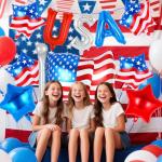 23 Pcs 4th of July Balloons, Independence Day Decorations Balloons, USA Aluminum Foil Balloon,18 Inch Red Blue Star Balloon for Labor Day Memorial Day Party Decoration Supplies (USA Letter and Star)