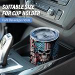 Equoza Patriotic American Flag Tumbler,20oz Insulated Stainless Steel Travel Coffee Mug with Lid,Skull Tumbler Gifts for Men