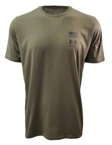 Under Armour Men's Freedom Flag Variation Short Sleeve T Shirt, (390) Marine OD Green / / Black, Large