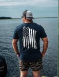 Nine Line American Flag T-Shirt for Men, USA Made Patriotic Shirt, Symbol of Freedom, 9 Line Apparel, Military Veteran Gift