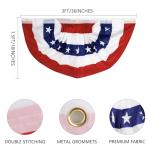 1.5x3Ft 4th of July Decorations Patriotic Decorations Outdoor USA Pleated Fan Bunting Stars and Stripes Banner Fourth of July Veterans Labor Memorial Day Red White and Blue Decor 6Pack