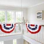 1.5x3Ft 4th of July Decorations Patriotic Decorations Outdoor USA Pleated Fan Bunting Stars and Stripes Banner Fourth of July Veterans Labor Memorial Day Red White and Blue Decor 6Pack