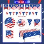 American Flag Tableware Set Patriotic Party Tableware Set,Veterans Gathering Party Decorations Patriotic Paper Plates and Napkins Tablecloth Memorial Independence Day Dinnerware for 20 Guests