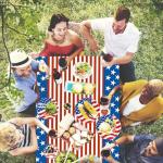 American Flag Tableware Set Patriotic Party Tableware Set,Veterans Gathering Party Decorations Patriotic Paper Plates and Napkins Tablecloth Memorial Independence Day Dinnerware for 20 Guests