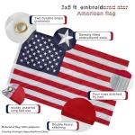 Flag Pole Kit with 3x5 American Flag - Includes 5ft Heavy Duty Tangle Free Flagpole,Embroidered 3X5 US Flag,Aluminum Mount Holder Bracket,Metal Flagpoles for Outside House,Porch,Outdoor - White