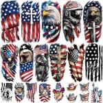 77 Sheets Independence Day Temporary Tattoos, USA Flag Patriotic Waterproof Fake Tattoos, Red White and Blue Party Supplies Tattoo for 4th of July Memorial Day, Veterans Day Tattoos