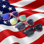 Giga Gud 4th of July USA Flag American America USA Flag Patriotic Sunglasses (4 Pairs)