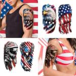 77 Sheets Independence Day Temporary Tattoos, USA Flag Patriotic Waterproof Fake Tattoos, Red White and Blue Party Supplies Tattoo for 4th of July Memorial Day, Veterans Day Tattoos