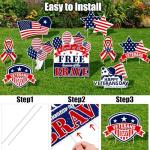 Hahood 9 Pieces Happy Veterans Day Yard Sign Decorations Waterproof Thank You Veterans Party Yard Signs with 18 Stakes Plastic Lawn Sign for Veterans Day Party Garden Lawn Outdoor Decor