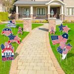 Hahood 9 Pieces Happy Veterans Day Yard Sign Decorations Waterproof Thank You Veterans Party Yard Signs with 18 Stakes Plastic Lawn Sign for Veterans Day Party Garden Lawn Outdoor Decor