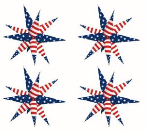 4pcs 32" American Balloons American Flag Explosion Star Red White Blue Balloons for Independence Day Party Decorations Memorial Day for the Fallen Party Decor 4th of July Party Decoration