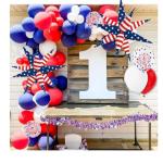 4pcs 32" American Balloons American Flag Explosion Star Red White Blue Balloons for Independence Day Party Decorations Memorial Day for the Fallen Party Decor 4th of July Party Decoration