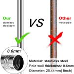 evertoco Premium Flag Pole Kit - T304 Stainless Steel 180°Adjustable Flag Bracket, Thicker 6 Ft Flag Pole with Aluminum Alloy Rings - Durable, Wind Resistant, Rust Free, Silver