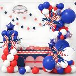 4pcs 32" American Balloons American Flag Explosion Star Red White Blue Balloons for Independence Day Party Decorations Memorial Day for the Fallen Party Decor 4th of July Party Decoration
