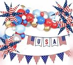 4pcs 32" American Balloons American Flag Explosion Star Red White Blue Balloons for Independence Day Party Decorations Memorial Day for the Fallen Party Decor 4th of July Party Decoration