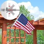 evertoco Premium Flag Pole Kit - T304 Stainless Steel 180°Adjustable Flag Bracket, Thicker 6 Ft Flag Pole with Aluminum Alloy Rings - Durable, Wind Resistant, Rust Free, Silver