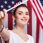 American Flag Earrings for Women - Patriotic Red White and Blue USA Star Drop Dangle Earrings 4th of July Outfit Independence Day Accessories Jewelry Gifts (USA & Star)