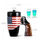 VIREESR Novelty Coffee Mugs for Men, Ceramic Funny Gun Cup, Revolver Mugs, Birthday Gifts for Father, Black Cool Unique Coffee Mug for Men, Fathers Day Dad Gifts(16 oz Black Flag)