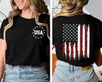 American Flag Patriotic T-Shirt Women 4th of July Gift Shirt USA Flag Stars Stripes Graphic Short Sleeve Casual Tops(Picture,M)