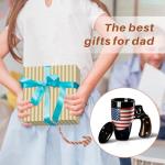 VIREESR Novelty Coffee Mugs for Men, Ceramic Funny Gun Cup, Revolver Mugs, Birthday Gifts for Father, Black Cool Unique Coffee Mug for Men, Fathers Day Dad Gifts(16 oz Black Flag)