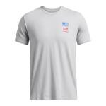 Under Armour Men's Freedom Flag Variation Short Sleeve T Shirt, (011) Mod Gray Medium Heather / / Red, XX-Large