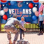 Veterans Day Decorations Backdrop Banner 5x3Ft Thank You Veterans Banner Patriotic Themed Party Decorations Background Photo Booth Props for America National Holiday Party Decor Supplies