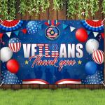 Veterans Day Decorations Backdrop Banner 5x3Ft Thank You Veterans Banner Patriotic Themed Party Decorations Background Photo Booth Props for America National Holiday Party Decor Supplies