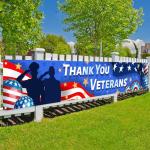 Veterans Day Decorations - Outdoor Patriotic Soldier Banner, Thank You Veterans Yard Sign