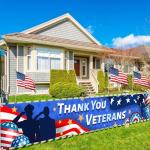 Veterans Day Decorations - Outdoor Patriotic Soldier Banner, Thank You Veterans Yard Sign