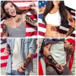 77 Sheets Independence Day Temporary Tattoo for Women Men, 17 Half Arm 4th of July Fake Tattoos, 60 Tiny American Flag Eagle Dog Cat Cow Memorial Labor Day Patriotic Body Tattoos
