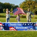 Veterans Day Decorations - Outdoor Patriotic Soldier Banner, Thank You Veterans Yard Sign