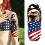 77 Sheets Independence Day Temporary Tattoo for Women Men, 17 Half Arm 4th of July Fake Tattoos, 60 Tiny American Flag Eagle Dog Cat Cow Memorial Labor Day Patriotic Body Tattoos