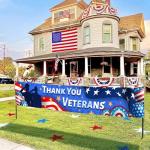 Veterans Day Decorations - Outdoor Patriotic Soldier Banner, Thank You Veterans Yard Sign