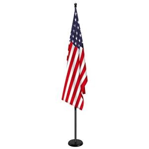 SENZHIYI Indoor Telescoping Flag Pole with Base 6FT-8FT,Aluminum Commercial Indoor Flagpole with Black Ball Top Finial,Heavy Duty Indoor Flag Pole Kit for Office School City Hall