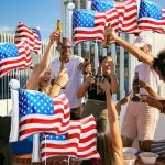 Deermon 8 Pack American Flag Patriotic Party Foil Balloons, Aluminum Helium 4th Of July Balloon For Independence Day, Labor Day, Memorial Day, US Election Holiday Event Celebration Decorations