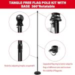SENZHIYI Indoor Telescoping Flag Pole with Base 6FT-8FT,Aluminum Commercial Indoor Flagpole with Black Ball Top Finial,Heavy Duty Indoor Flag Pole Kit for Office School City Hall