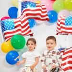 Deermon 8 Pack American Flag Patriotic Party Foil Balloons, Aluminum Helium 4th Of July Balloon For Independence Day, Labor Day, Memorial Day, US Election Holiday Event Celebration Decorations