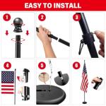 SENZHIYI Indoor Telescoping Flag Pole with Base 6FT-8FT,Aluminum Commercial Indoor Flagpole with Black Ball Top Finial,Heavy Duty Indoor Flag Pole Kit for Office School City Hall