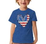 Boys Girls 4th of July Shirts USA Patriotic T-Shirt American Flag Shirt Funny Heart Tee Tops
